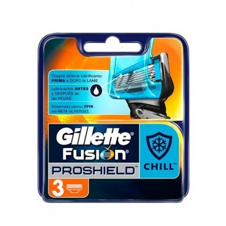 GILLETTE FUSION PROSHIELD CHILL CARGADOR 3 UNIDADES danaperfumerias.com/es/