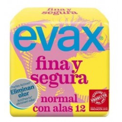 EVAX FINA Y SEGURA COMPRESAS NORMAL CON ALAS 12 UNIDADES danaperfumerias.com/es/