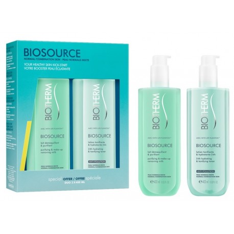 BIOTHERM BIOSOURCE SET LECHE DESMAQUILLANTE 400 ML+LOCION TONIFICANTE 400 ML danaperfumerias.com/es/