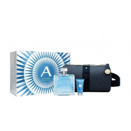 comprar perfumes online hombre AZZARO CHROME EDT 100 ML +GEL 50 ML + NECESER SET REGALO