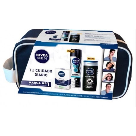 NIVEA MEN SENSITIVE DEO 200ML+GEL DUCHA 250ML + AFTER SHAVE 100ML + NECESER SET REGALO danaperfumerias.com/es/