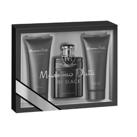 comprar perfumes online hombre MASSIMO DUTTI IN BLACK EDT 100ML + GEL 75 ML + AFTER SHAVE 75 ML SET REGALO