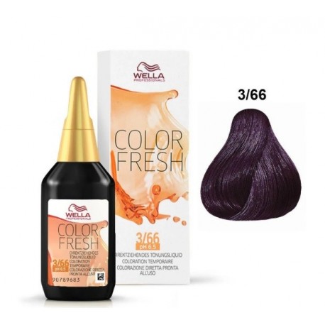 WELLA PROFESSIONAL COLOR FRESH COLORACION SEMIPERMANENTE 3/66 CASTAÑO OSCURO VIOLETA INTENSO 75ML danaperfumerias.com/es/