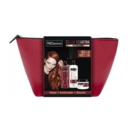 comprar acondicionador TRESEMME COLOR KERATINA CHAMPU 500ML + ACONDICIONADOR 500ML + MASCARILLA 300ML + NECESER