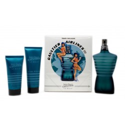 comprar perfumes online hombre JEAN PAUL GAULTIER JPG LE MALE EDT 125 ML + SG 75 ML + AS 50 ML TRAVEL AIRLINES SET