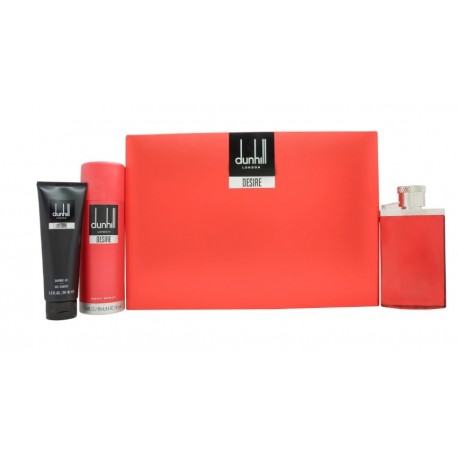 DUNHILL DESIRE RED MEN EDT 100 ML + BODY SPRAY 195 ML + SHOWER GEL 90ML SET REGALO