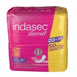 INDASEC DISCREET COMPRESA EXTRA 30 UNIDADES danaperfumerias.com/es/