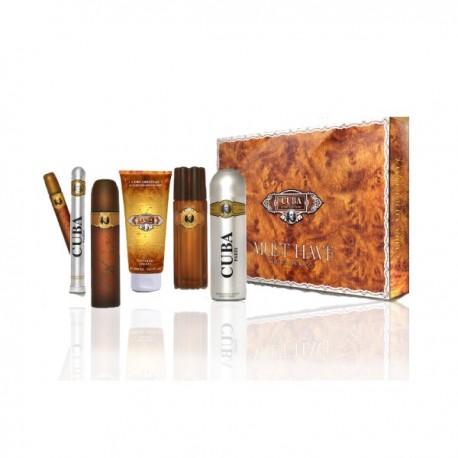 CUBA GOLD EDT 100 ML + EDT 35 ML + AFTERSHAVE 100 ML + B/SPRAY 200 ML + S/GEL 200 ML SET REGALO