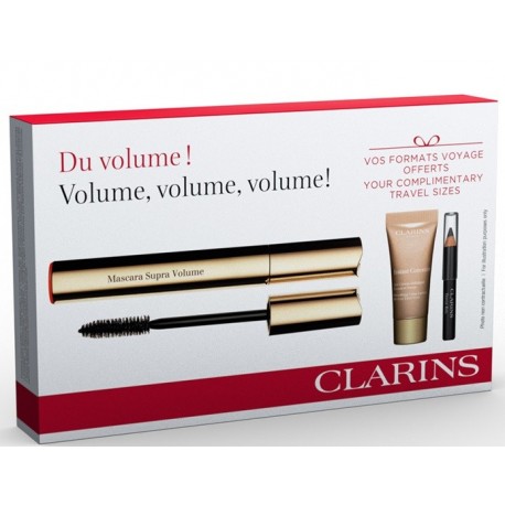 CLARINS MASCARA SUPRA VOLUME + MINI KHOL + MINI ANTIOJERAS SET REGALO