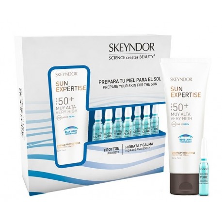 Comprar tratamientos online SKEYNDOR SUN EXPERTISE CREMA PROTECTORA FACIAL BLUE LIGHT TECHNOLOGY SPF50  75ML + UNIQCURE INTEN...