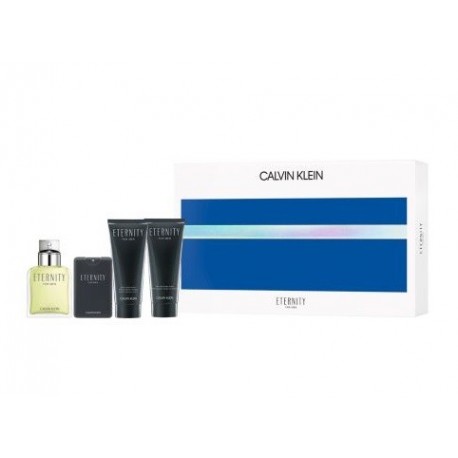 Comprar perfumes online set CK ETERNITY FOR MEN EDT 100 ML + EDT 20 ML + A/S BALM 100 ML + GEL 100 ML SET REGALO