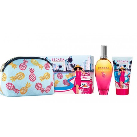 comprar perfumes online ESCADA MIAMI BLOSSOM EDT 100 ML + BODY LOTION 150 ML + NECESER SET mujer