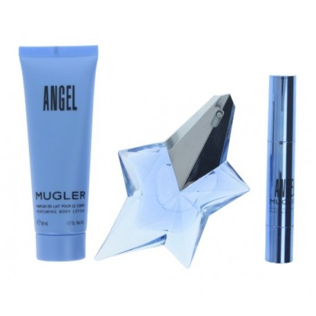 comprar perfumes online THIERRY MUGLER ANGEL EDP 25 ML + BODY LOCION 50 ML + MINI 3 GR. SET REGALO mujer