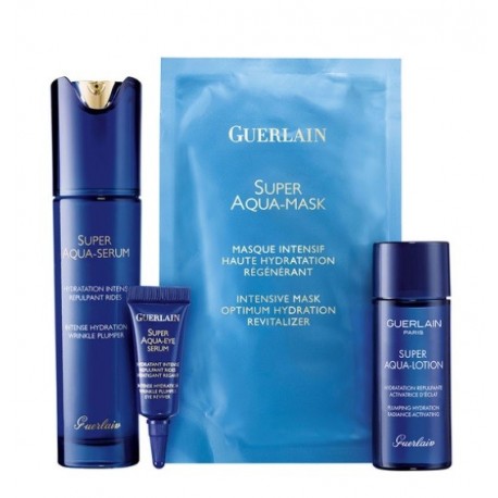 GUERLAIN SUPER AQUA SERUM 50ML+MASCARILLA INTENSIVA + LOCION 15ML+ SERUM OJOS 5ML SET REGALO