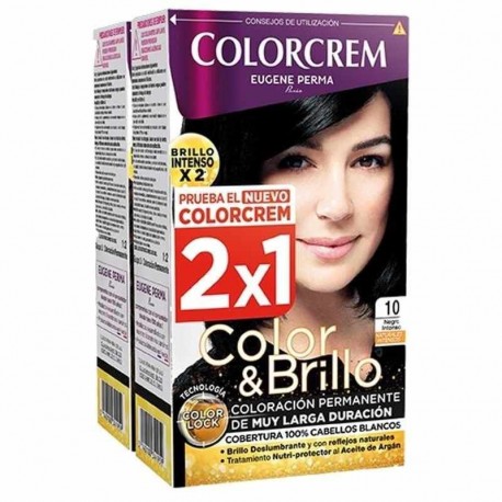 COLORCREM COLOR & BRILLO TINTE CAPILAR 10 NEGRO INTENSO x 2 UDS