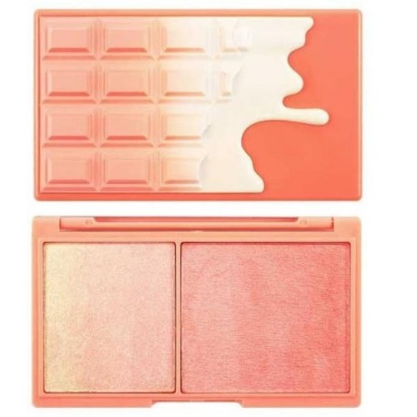 I HEART REVOLUTION MAKEUP PEACH AND GLOW PALETA ILUMINADOR Y COLORETE