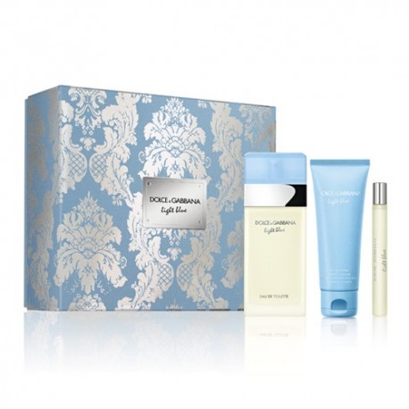 comprar perfumes online DOLCE & GABBANA LIGHT BLUE EDT 100 ML +MINI 10 ML + B/LOTION 100 ML SET REGALO mujer