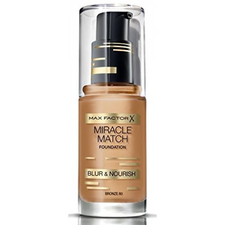MAX FACTOR MIRACLE MATCH BLUR & NORISH BASE DE MAQUILLAJE 80 BRONZE 30ML