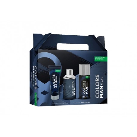 comprar perfumes online BENETTON COLORS BLACK MEN 100 ML + DEO 150 ML +S /GEL 75 ML SET mujer