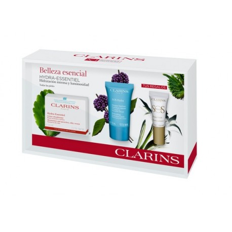 CLARINS HYDRA ESSENTIEL CREMA HIDRATANTE DESALTERANT 50 ML + SOS HYDRA MASK 15 ML + SOS PRIMER 00 10 ML SET REGALO