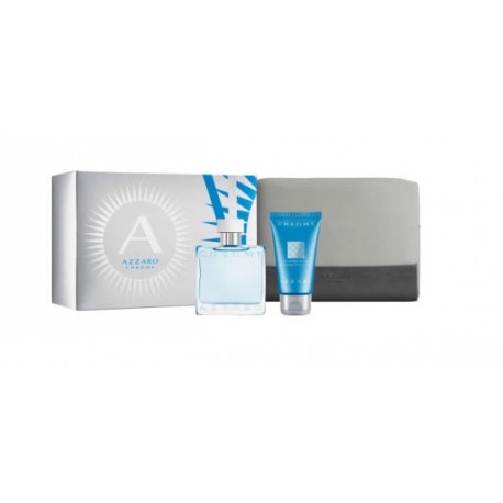 comprar perfumes online hombre AZZARO CHROME POUR HOMME EDT 50 ML + GEL 50 ML + NECESER SET REGALO