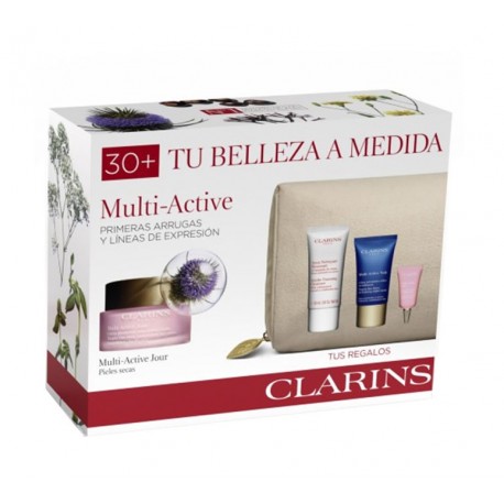 CLARINS MULTI ACTIVE CREMA DE DÍA PIELES SECAS + 3 REGALOS + NECESER SET REGALO