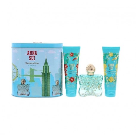 ANNA SUI ROMANTICA EXOTICA EDT 50 ML + B/L 100 ML + GEL 100 ML + CAJA MUSICAL SET