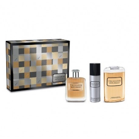 TRUSSARDI RIFLESSO UOMO EDT 100 ML + S/G 200 ML +DEO 100 ML SET REGALO