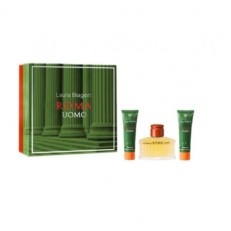 LAURA BIAGIOTTI ROMA UOMO EDT 75 ML +2 x SHOWER GEL 50 ML SET REGALO