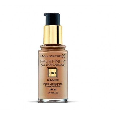 MAX FACTOR FACEFINITY ALL DAY FLAWLESS 3 IN 1 FOUNDATION 085 CARAMEL