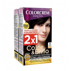 COLORCREM COLOR & BRILLO TINTE CAPILAR 30 CASTAÑO OSCURO x 2 UDS